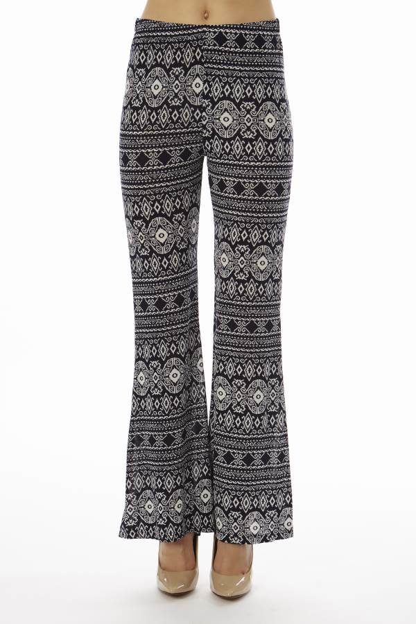 Low Waisted Navy Tribal Palazzo Pants