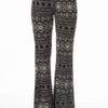 Low Waisted Black Tribal Palazzo Pants