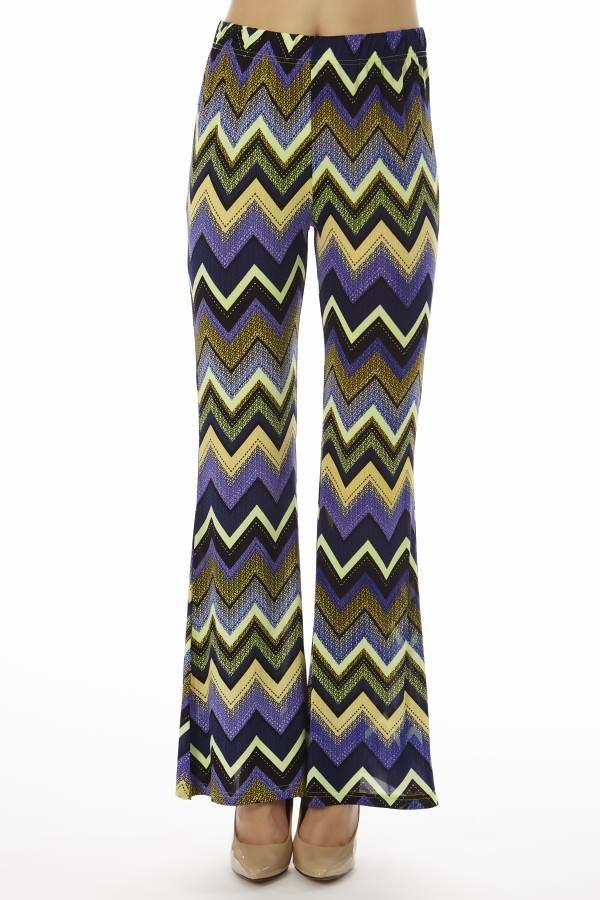 Women’s Purple Zig-Zag Palazzo Pants