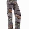 High Waist Navy Animal Skin Patch Palazzo Pants