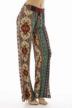 Boho Hippie Tribal Print Flare Pants