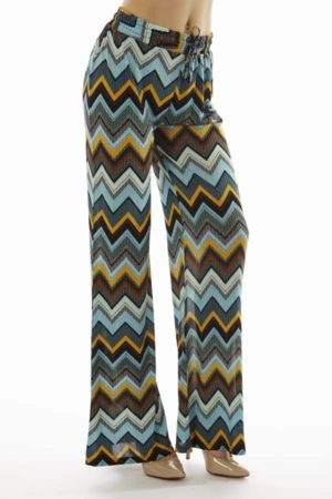 Chevron Wide Leg Palazzo Pants