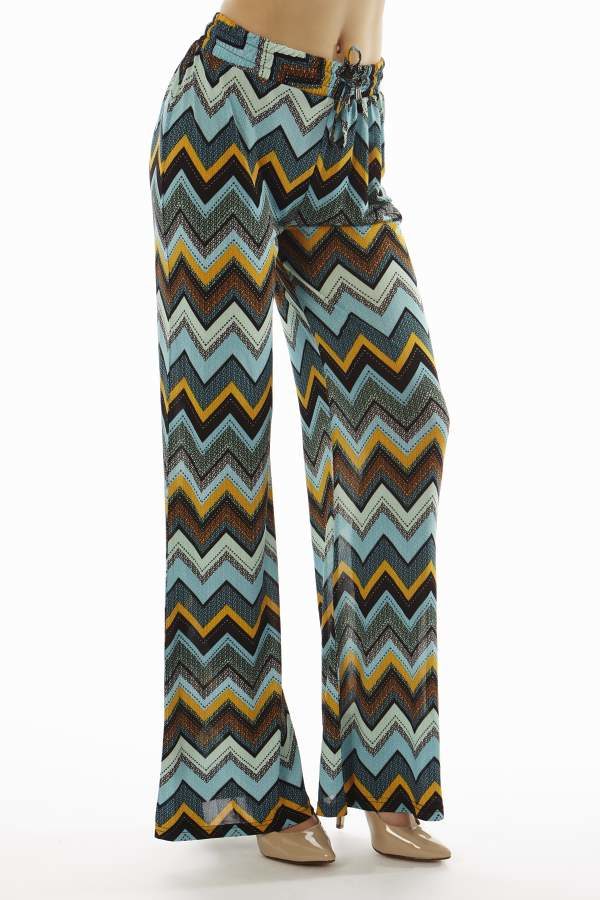 Chevron Wide Leg Palazzo Pants