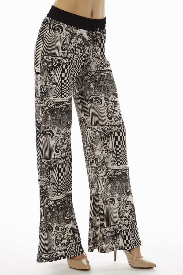 Abstract Checkered Palazzo Soft Pants