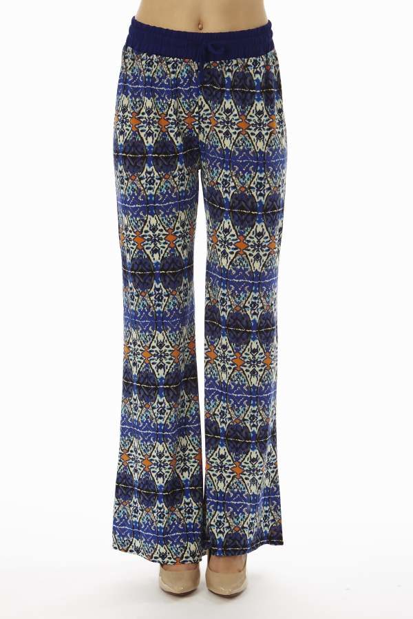 Navy Kaleidoscope Palazzo Pants