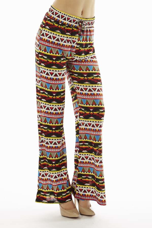 Aztec Tribal Print Palazzo Pants