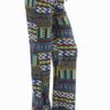 Blue and Green Dyed Tribal Chevron Palazzo Pants