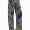 Vibrant Tribal Patch Wide Leg Palazzo Pants