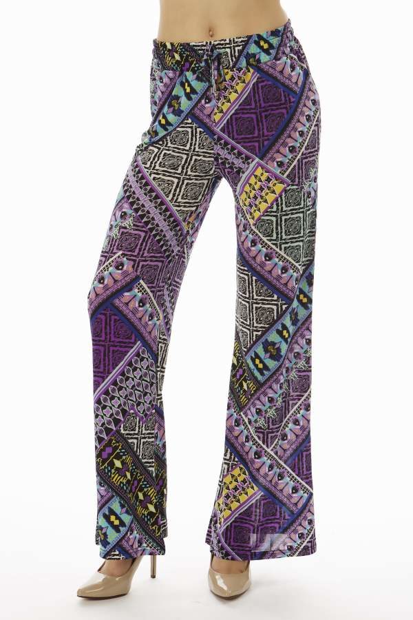 Purple Patches Tribe Flare Leg Palazzo