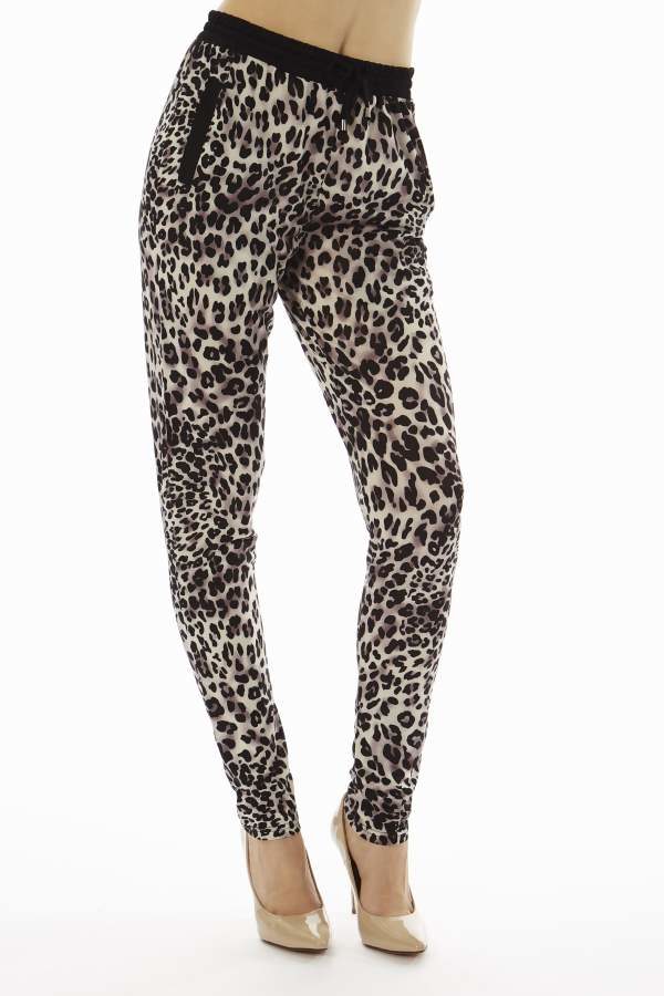 Purple Highlighted Leopard Print Joggers