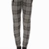 Black Plaid Patched Jogger Pants