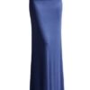 Fold Over Denim Blue Maxi Skirt