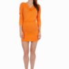 Cowl Neck Orange Dress