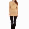Cowl Neck Tan Dress