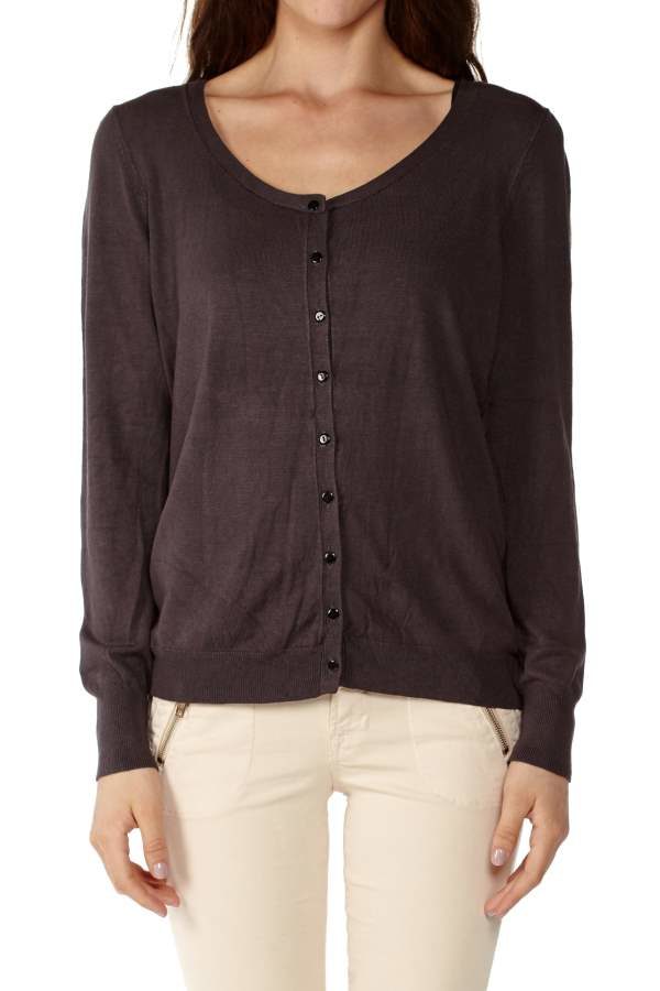 Gray Knit Cardigan