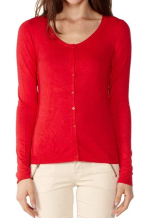 Red Knit Cardigan