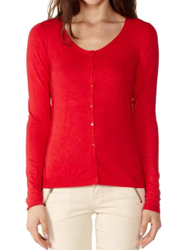 Red Knit Cardigan