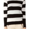 Black Stripe Knit Pointelle Sweater