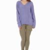 Button-up V- Neck Lilac Sweater