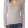 Grey V-Neck Long Sleeve Sweater