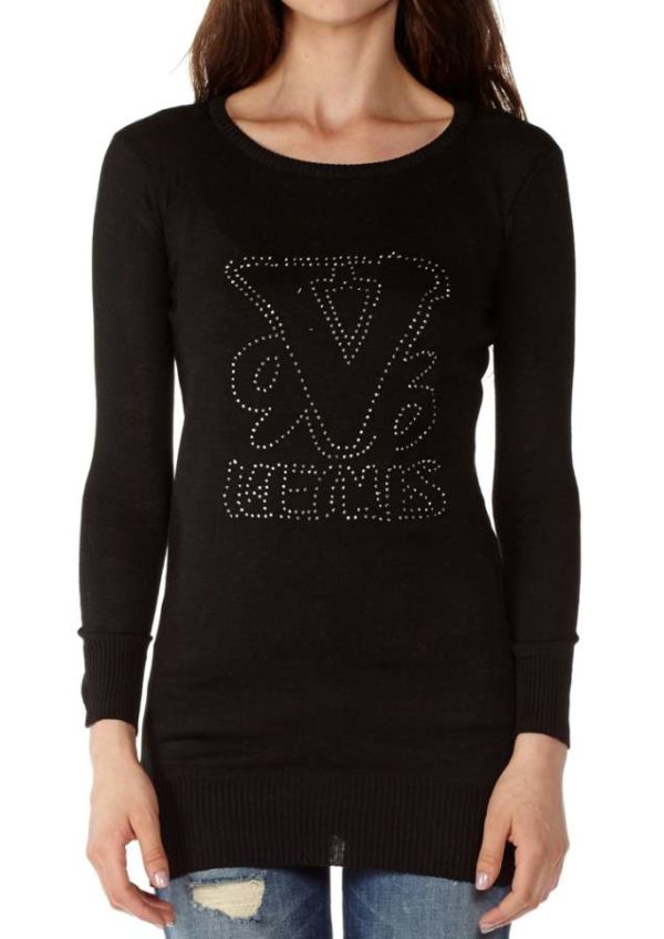 9VS Black Crew Neck Tunic
