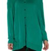 Button Down Long Green Knitted Cardigan