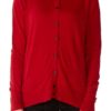 Knitted and Buttoned Red Cardigan