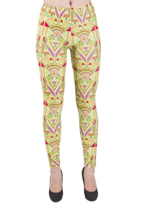 Lime Funky African Print Leggings