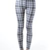 White Patch Plaid Ankle Length Leggings