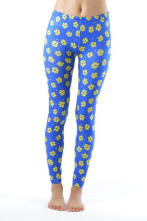 Yellow  Flowery Spotted Ankle Length Leggings