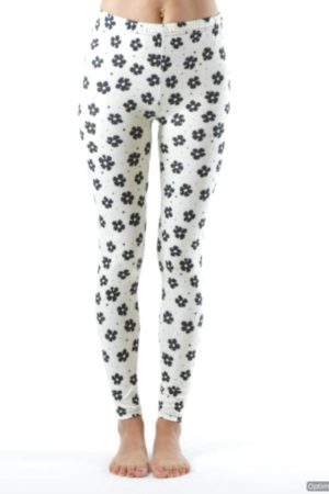 Black Flower Spotted Ankle Leggings