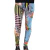 Harlequin Patch Striped Floral Leggings