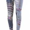 Harlequin Style Striped Floral Leggings