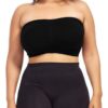 Seamless Ruched Bandeau Plus Size Black Bra