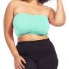 Plus Size Mint Colored Bra Seamless Ruched Bandeau