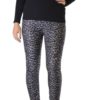 Deep Grey Leopard Print Plus Size Leggings