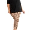 Plus Size Leopard Print Ankle Leggings