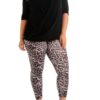 Plus Size Grey Leopard Ankle Length Leggings