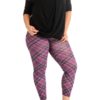 Footless Violet Patch Plaid Plus Size Leggings