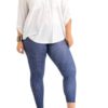 Plus Size Polka Dot Navy Blue Ankle Leggings