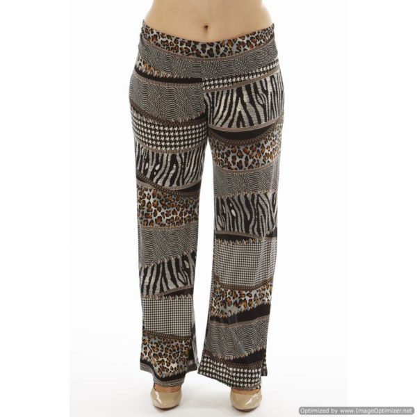 Animal Print Patch Plus Size Wide Leg Palazzo Pants