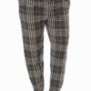Grey Plaid Print Plus Size Soft Pants