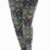 Wholesale Plus Size Teal Chevron Print Soft Pants (Assorted Bundle 1X-2X-3X)