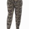 Plus Size Paisley Print Soft Pants