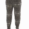 Geometric Tribal Print Plus Size Cigarette Trousers