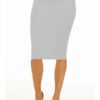 Light Grey Below Knee Pencil Skirt
