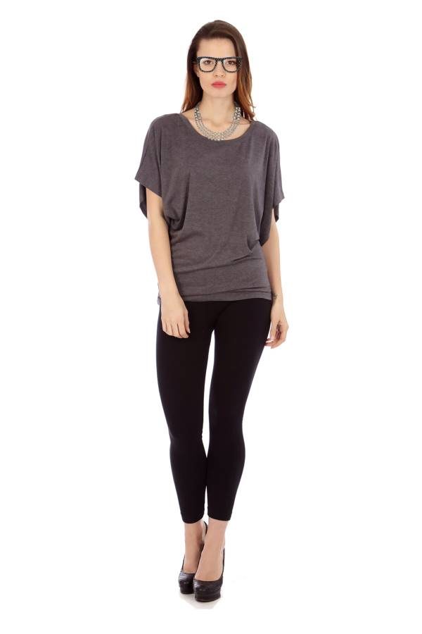 Dark Grey Flowing Angel Tunic Blouse