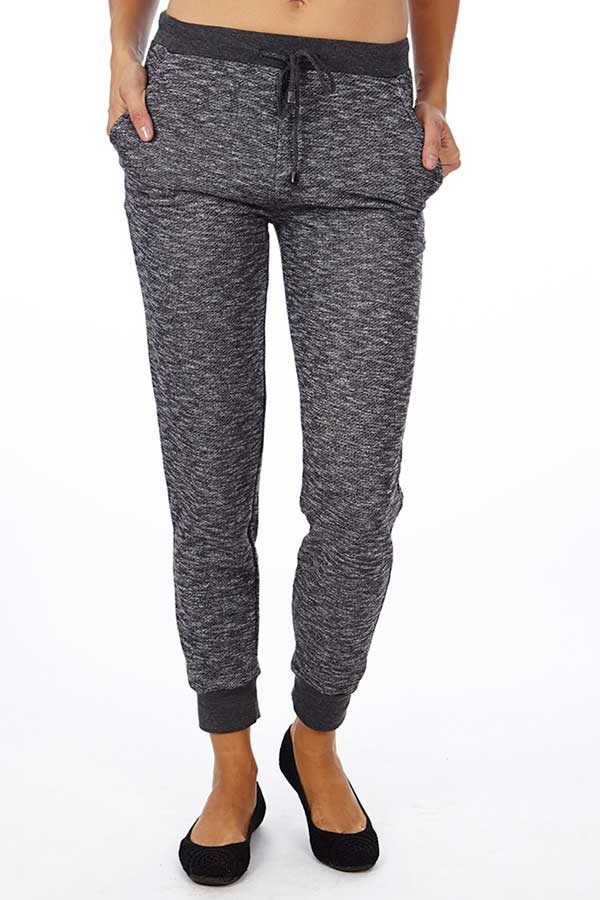 Black Heather French Terry Joggers