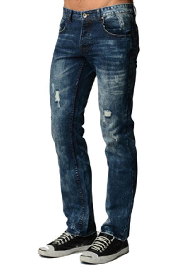 Blue Acid Wash Denim Jeans