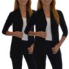 2 Pack Golden Black Fashion Women's Fly Away Open Front Basic Cardigan